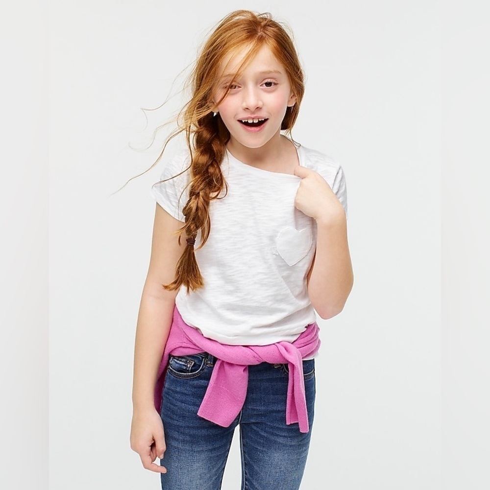 J Crew Girls' short-sleeve heart-pocket T-shirt
Item J2253
